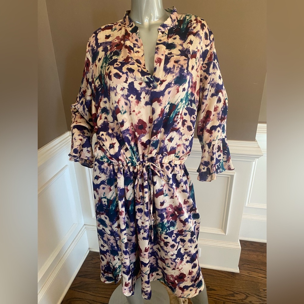 NWT Ralph Lauren Floral Print Women's Drawstring Dress size 18W